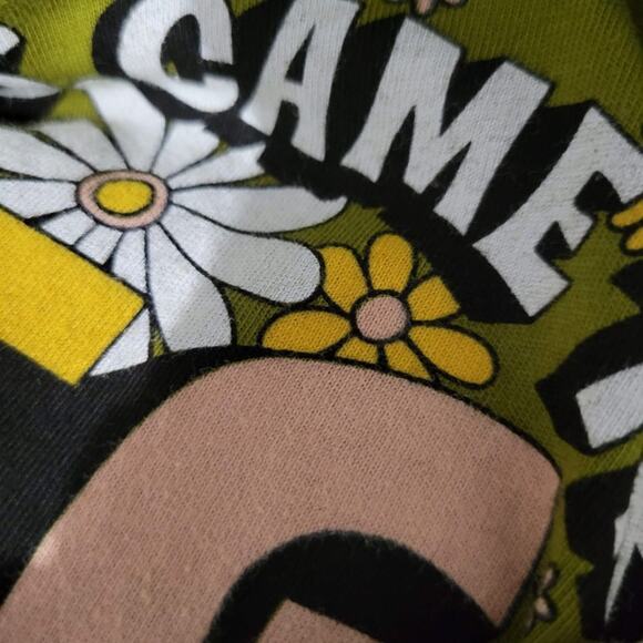 Big Bud Press Graphic Tee Green Retro Flower Short Sleeve T Shirt Size Small - Picture 4 of 11